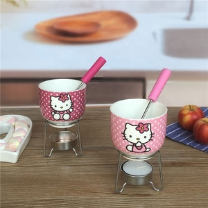 <span class=keywords><strong>Hello</strong></span> <span class=keywords><strong>Kitty</strong></span> diseño cerámica mini fondue pot con tealight - Product Image 1
