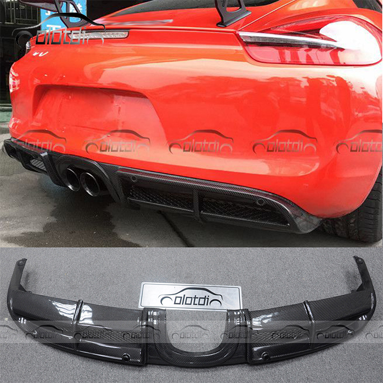 Диффузор для заднего бампера, автомобильный диффузор для губ из углеродного волокна для Porsche 981 Cayman Boxster GT4 2014-2016