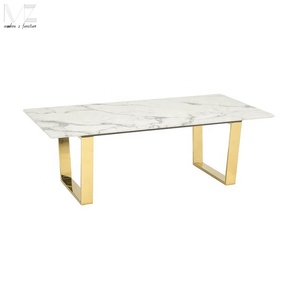 <span class=keywords><strong>Tavolino</strong></span> moderno in marmo nordico di lusso di alta qualità con piano rettangolare in marmo <span class=keywords><strong>cromato</strong></span> dorato con base in metallo inossidabile - Product Image 1