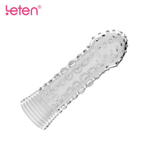 Leten Sex Toy Kits Bumped Hollow Penis Extension <strong>Cock</strong> <strong>Sleeve</strong> for Male - Product Image 2