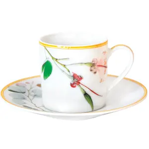 Ceramic elegant espresso cup and saucer porcelain mini coffee and tea cup with dish
