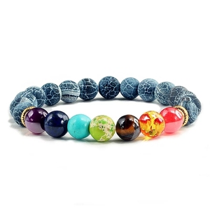 Pulsera Difusora de 7 Chakras con Cuentas de Piedra Natural Coloridas, Piedra Volcánica de Lava para Yoga y Sanación Energética ST003 - Product Image 3