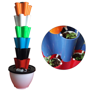 2018 nueva Alta Calidad apilable pétalo plástico maceta <span class=keywords><strong>Vertical</strong></span> maceta para <span class=keywords><strong>el</strong></span> balcón y jardín - Product Image 5