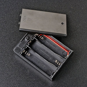 3 X AA 4.5V 블랙 배터리 홀더 커넥터 보관 케이스 배터리 박스 3 슬롯 AA 배터리 홀더 ON/OFF 스위치 및 리드 와이어 포함 - Product Image 5