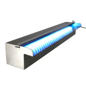 LED montado en la pared de acero inoxidable, moderno, para exteriores, jardín, decorativo, piscina, cascada, venta personalizada