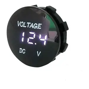 Yuvarlak Panel ile DC 12V dijital voltmetre su geçirmez