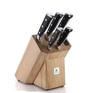 手柄锻造6件不锈钢菜刀，带自磨机木刀块