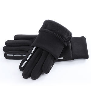 Custom logo Reflective Stripe Running Bike Riding <strong>Touchscreen</strong> Men Winter <strong>Gloves</strong> - Product Image 4