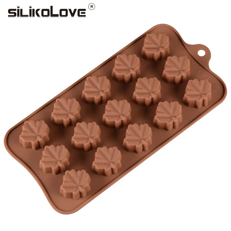 Cetakan Coklat Daun Maple Kreatif, Alat Kue Cetakan Memanggang Gula Permen Kue Silikon Blok Es