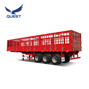 3 ejes 60 toneladas de <span class=keywords><strong>ganado</strong></span> de carga a granel de transportables Semi camión cerca de tri-eje Semi remolque - Product Image 5