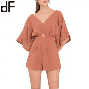 OEM Summer Women Jumpsuits And Rompers Wide Oversized Sleeve Women Rompers Shorts Sexy Rompers One Piece Adult Jumpsuits