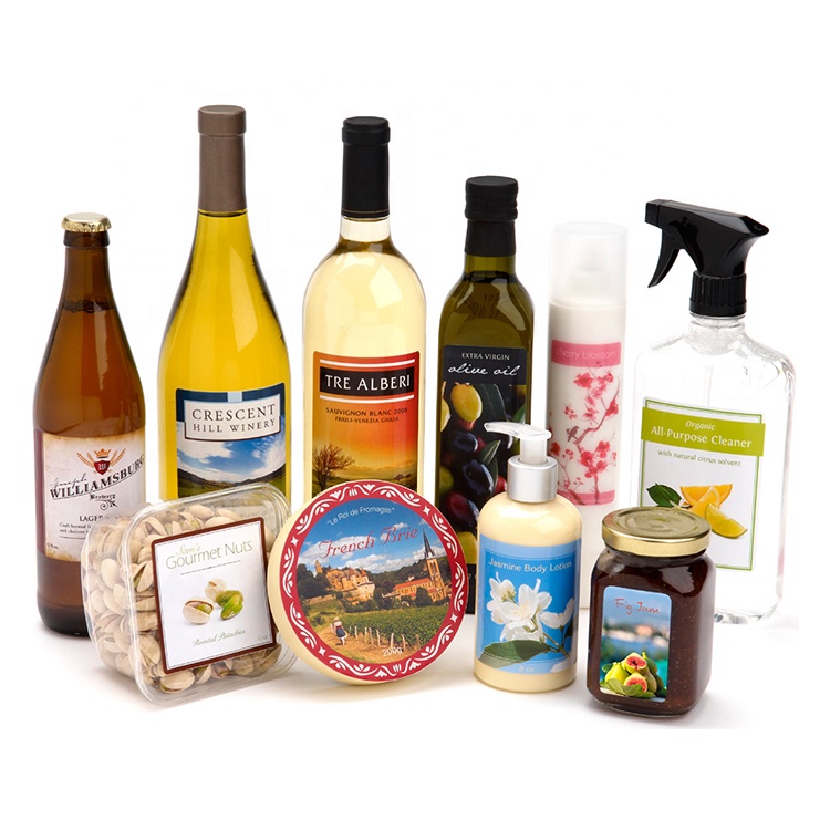 Профессиональные пользовательские косметические бутылки вина круглый этикетки печати клей стикеры