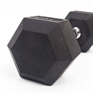 Profesyonel spor salonu fitness egzersiz kauçuk yüzey özel logo siyah altıgen halter ağırlık kaldırma - Product Image 6