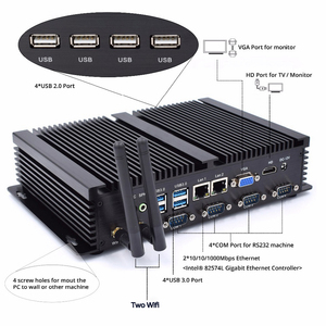 Không quạt công nghiệp pc <span class=keywords><strong>Intel</strong></span> Celeron 1007U <span class=keywords><strong>1037U</strong></span> core i5 3317 dual Core 2 Ghz <span class=keywords><strong>CPU</strong></span> 4COM RS232 siêu mini pc - Product Image 2