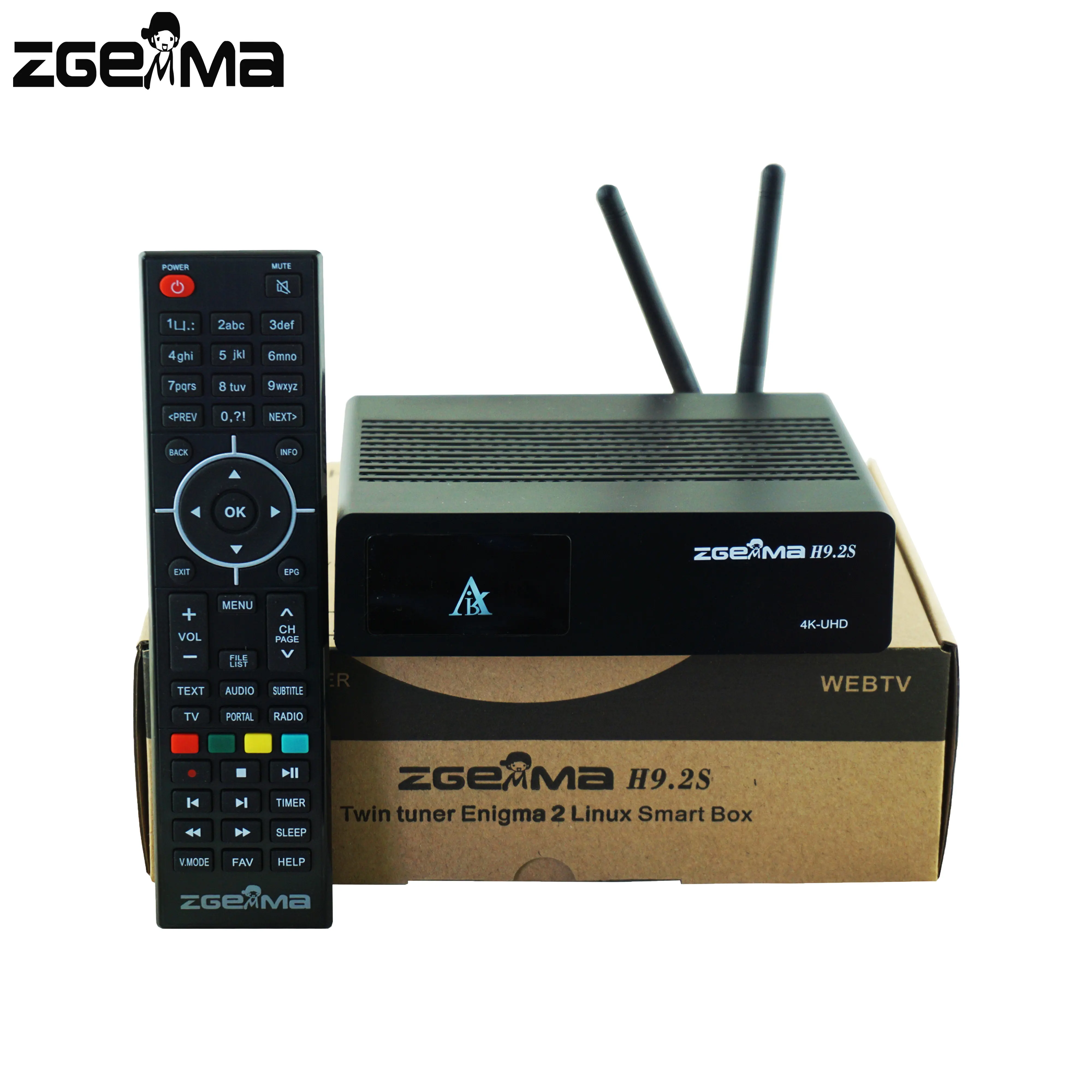 Chính thức Phiên Bản Phần Mềm Linux HỆ ĐIỀU HÀNH Enigma2 Dual Core DVB-S2X + S2X Đôi Tuners 4 K UHD Receiver ZGEMMA H9.2S