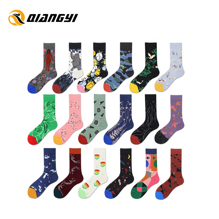 Chaussettes Jacquard pour hommes, chaussettes de mode amusantes en Nylon personnalisées