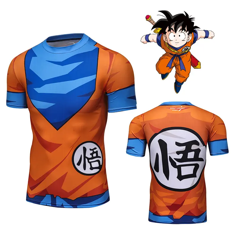 Anime Dragon Ball Kleding Sublimatie Zoon Goku Vegeta T-shirt