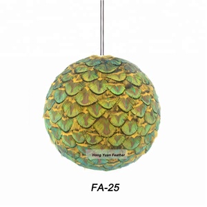 Chirtsmas decorations colorful feather hanging ornament peacock feather ball - Product Image 4