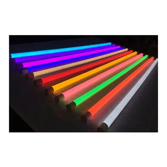 Lámpara decorativa Led T8 resistente al agua, tubo de luz t8 de 360 grados, luces de tubo de polvo rojas, amarillas y azules, potencia de un solo extremo de 1500 m