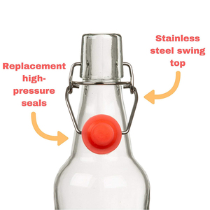 Kombucha-botellas de vidrio para elaboración de cerveza casera, tapa de vidrio transparente, <span class=keywords><strong>Beer</strong></span>-16oz - Product Image 5