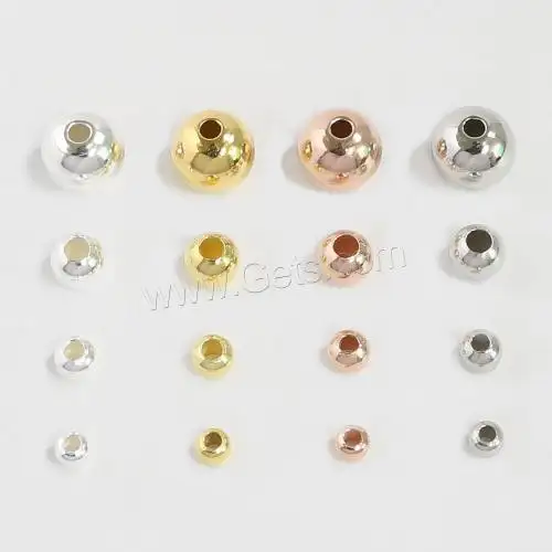 Cuentas de plata de ley para fabricación de joyas, abalorios redondos de 2mm, 3mm, 4mm, 5mm, 7mm, 6mm, más colores a elegir 1338615