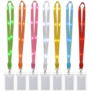 New Product Ideas 2019 Remote Control Led Id Card Lanyard Coiled Led Lanyard