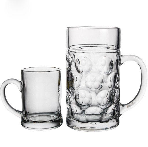 Glassware 1000ml Beer Glass Mug Dimple Beer Mug with Handle