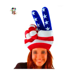 Дешевые США Мир Рука Смешные взрослые карнавальные нарядные головные уборы HPC-0275