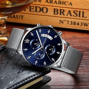 Orologio <span class=keywords><strong>da</strong></span> <span class=keywords><strong>Polso</strong></span> al Quarzo CRNAIRA di Lusso, Nuovo Modello Semplice ed Elegante, Impermeabile in Acciaio Inossidabile per <span class=keywords><strong>Uomo</strong></span> - Product Image 4
