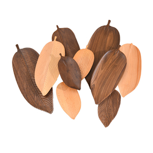 Plato de postre de madera de haya con forma de vena de hoja viva de 25*12 <span class=keywords><strong>cm</strong></span> hecho a mano Natural creativo - Product Image 4