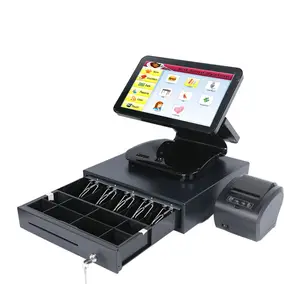 Komposit XB Sistem POS Layar Sentuh 15.6 Inci dengan Printer Pos dan Laci Uang Semua Dalam Satu Titik Sistem Penjualan