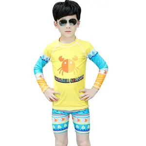 protetor do prurido para crianças menino de natação Suppliers-Camisa de manga longa estampada sbart, roupa de banho para crianças, meninos e meninas, moda praia, 2019