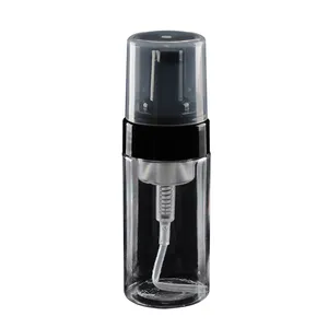 Dispenser per pompa in schiuma di sapone bottiglie cosmetiche bottiglia di schiuma per pulizia del viso vuota trasparente Pet plastica Fuyun 100ml serigrafia nera