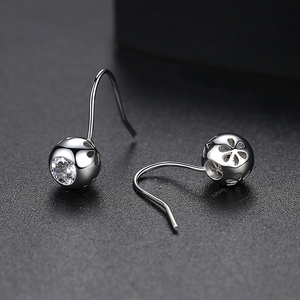 LUOTEEMI — boucles d'oreilles simples coréennes, bijou rond en pierre CZ, Simple - Product Image 5