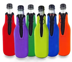 Tùy Chỉnh Khuyến Mãi Neoprene Cola Chai Tay Áo Dây Kéo Whisky Wine Cooler Bìa Cách Nhiệt Coca Soda Bia Vodka Stubby Chủ Bag