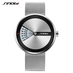 Montres pour hommes SINOBI, design original, <span class=keywords><strong>montre</strong></span>-bracelet créative, bracelet en acier inoxydable, <span class=keywords><strong>montre</strong></span> pour hommes d'affaires S9784G - Product Image 3