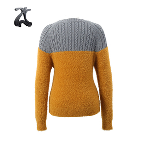 Manches longues câble tricot mignonne fantaisie fille <span class=keywords><strong>pas</strong></span> <span class=keywords><strong>cher</strong></span> <span class=keywords><strong>pull</strong></span> en cachemire femmes - Product Image 3