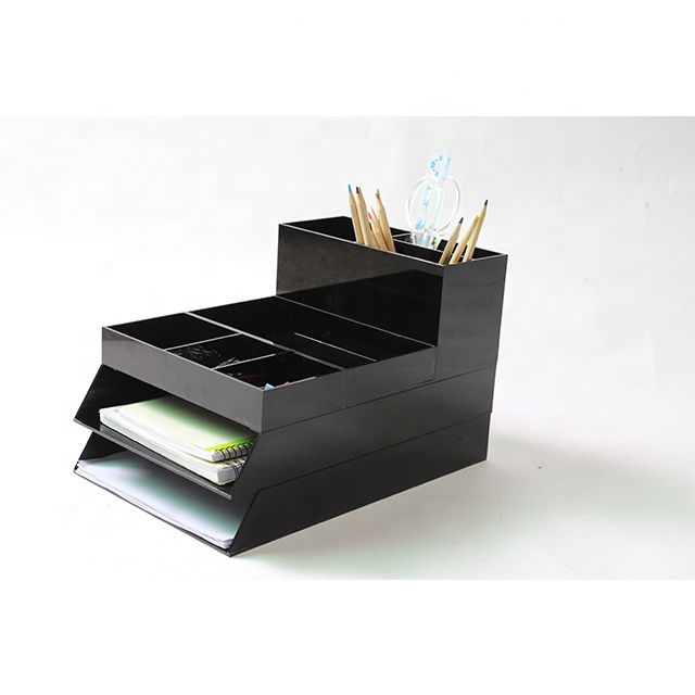 Acrylic office desk file stationery organizer