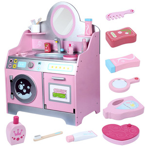 Nuevo juguete de madera de interacción padre-hijo baño vajilla, casa de juego de simulación de juguete para los niños - Product Image 1