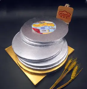 银色方形厚蛋糕板蛋糕鼓批发带包边蛋糕工具