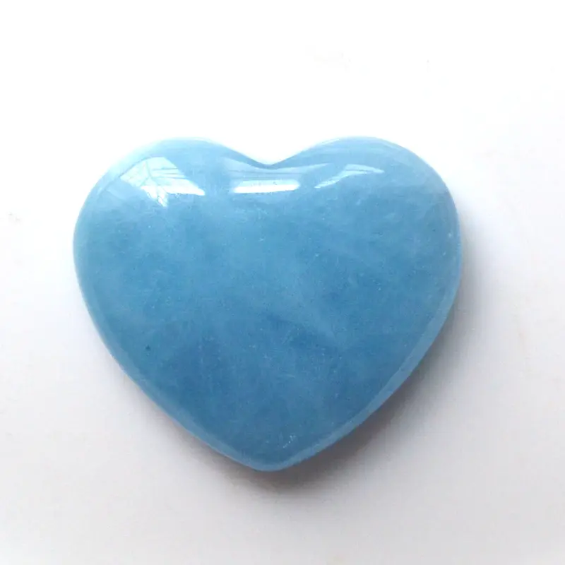 Grosir Liontin Cinta Hati Kuarsa Kristal Aquamarine Alami untuk <span class=keywords><strong>Hadiah</strong></span>