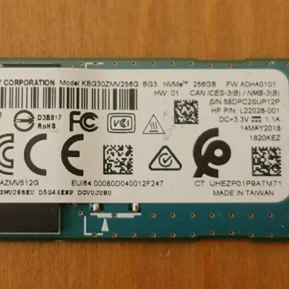 L22028-001 KBG30ZMV256G voor HP 256 GB Toshiba PCIe M.2 SSD Solid State Drive