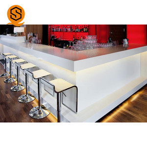 Mostrador de Barra Personalizado para Restaurante, Cafetería, Bar de Vinos, Superficie Sólida Industrial para Jugos, Leche y Té - Product Image 5