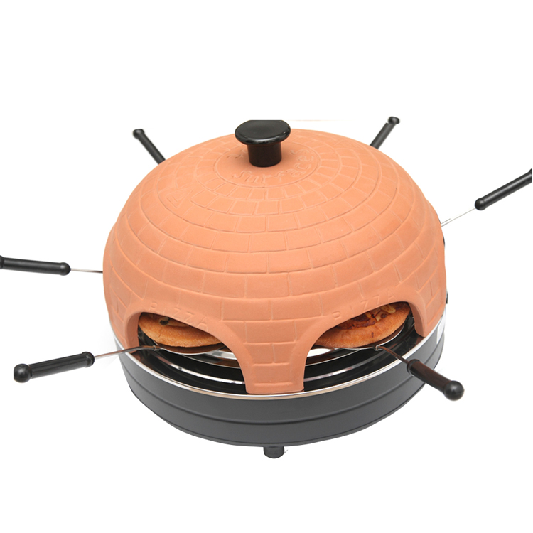 Печь для домашней пиццы, кухонное оборудование, керамическая крышка, электрическая печь для пиццы на 6 персон