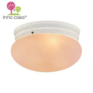 Lámpara de techo empotrada de tres luces incandescentes modernas de hierro y vidrio con acabado cromado para dormitorio - Product Image 5