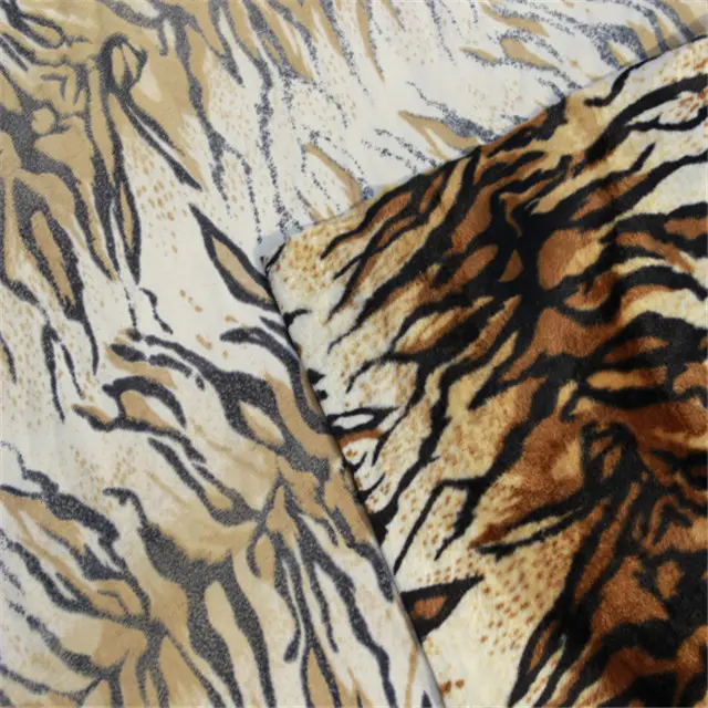 Diverse tijger/giraffe/leopard/zebra/koe ontwerp animal print velboa minky stof papier print en scherm print met S wave