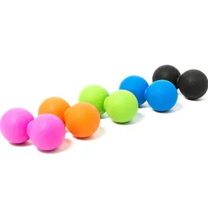 Peanut Solid Silicone Massage Ball Relieve Muscle Soreness Black Color Muscle Relax Apparatus