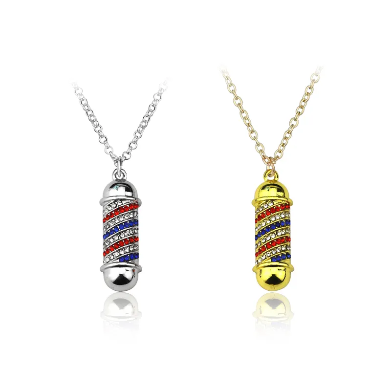 Jewelry Hairstylist Gifts Fashion Personality Barbershop Lamp Turn Light Pendant Necklaces