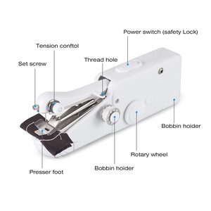 Handhold Máy may chạy bằng pin Máy may cầm tay điện mini máy may nhỏ Hướng dẫn sử dụng cho quần áo quần áo - Product Image 2