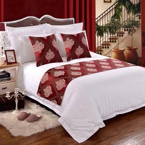 Blanc 100 Coton Pleine Reine Satin Rayure Jacquard Lit Ensembles Housse De Couette King Size Personnalisé Pas Cher Hôtel Couvre Guangzhou - Product Image 1